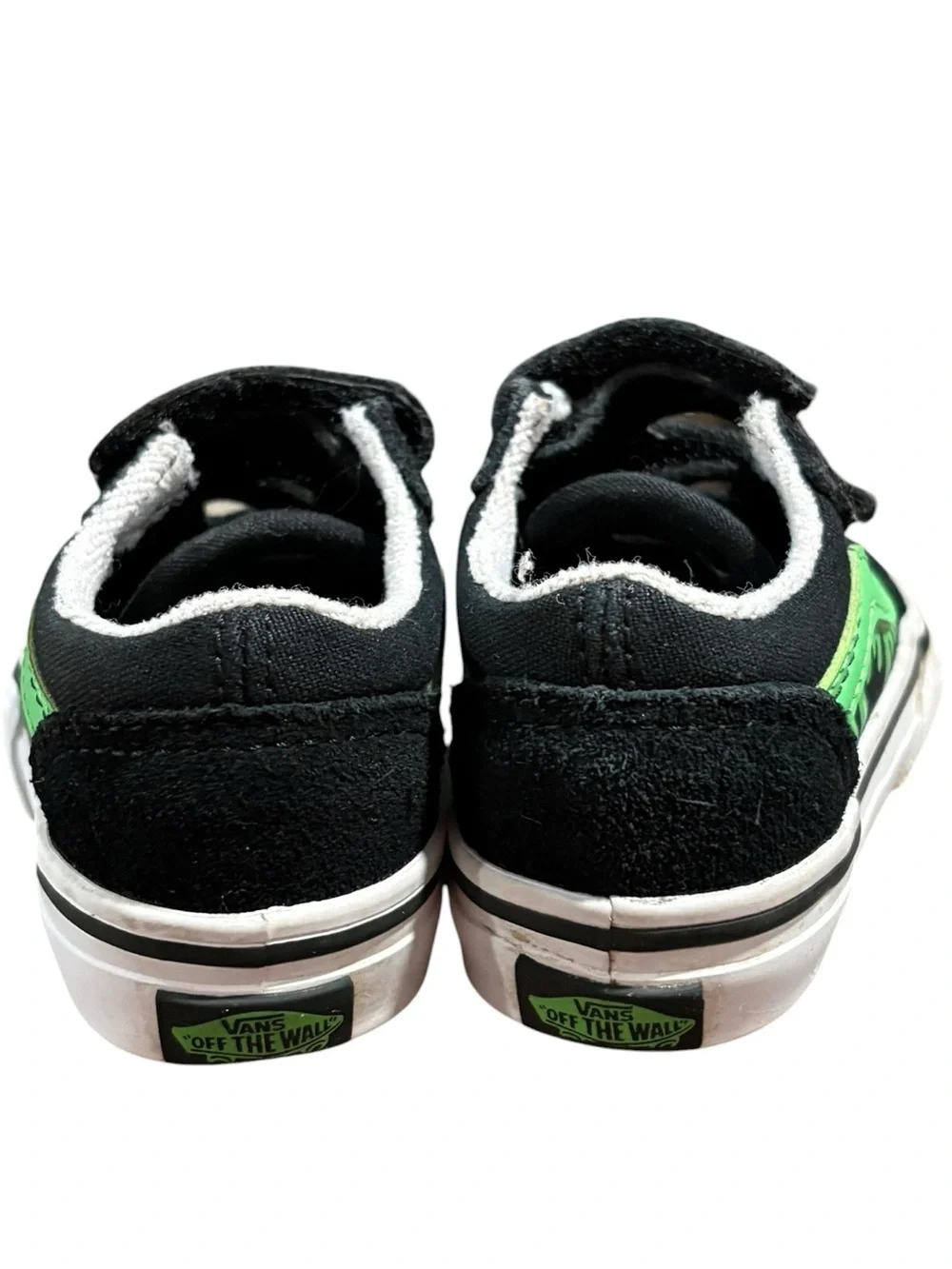 Vans Infant Toddler Skateboard Old Skool V Glow Slime Slip On Shoes Size 4